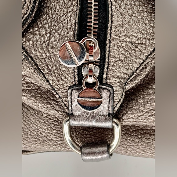 Pristine Borbonese Authentic Leather Bag w/Silver Chain Shoulder Staps - Picture 6 of 16